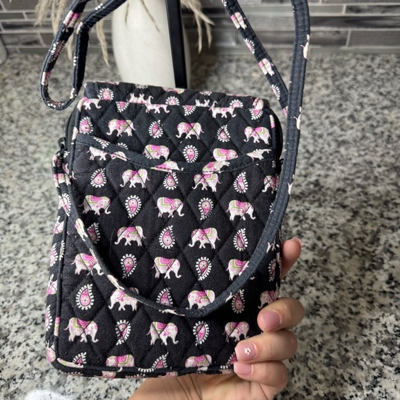 Vera Bradley Women's Black and Pink Elephant Crossbody Bag - Picture 5 of 9